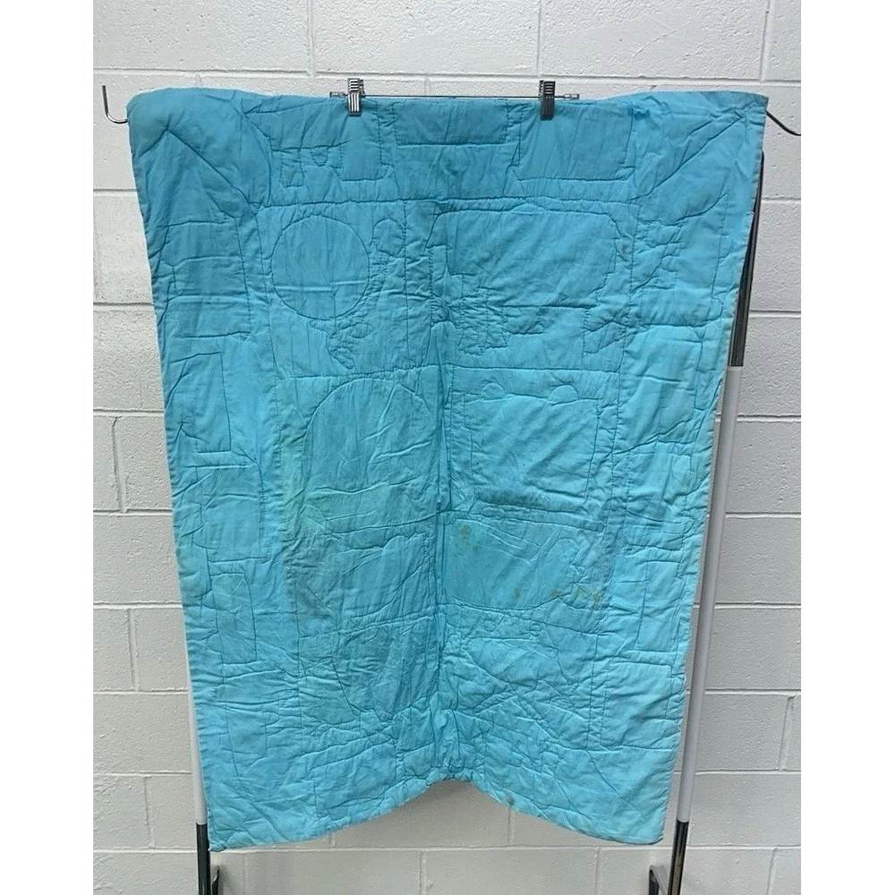 Handmade Kids Baby Pieced Quilt Blanket Helicopter Ship Bus Bicycle Plane‎